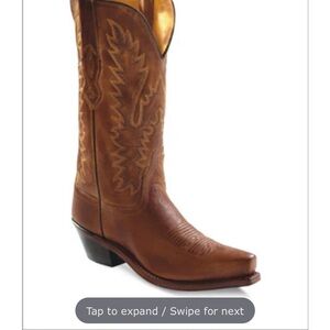 Old West Tan Leather Boots